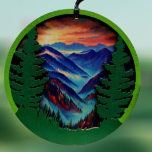 Smoky Mountains Layered Wood Ornament