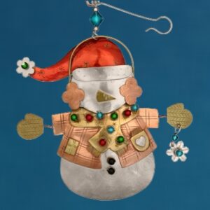 Snowman Handcrafted Metal Ornament