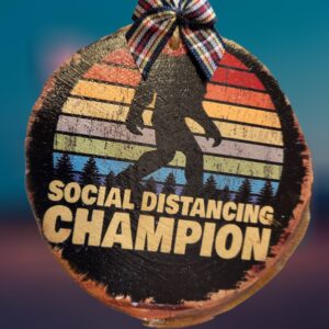 Social Distancing Champion Sasquatch Woodsie Ornament