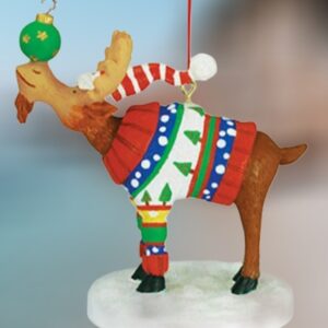 Sweater Moose Resin Ornament