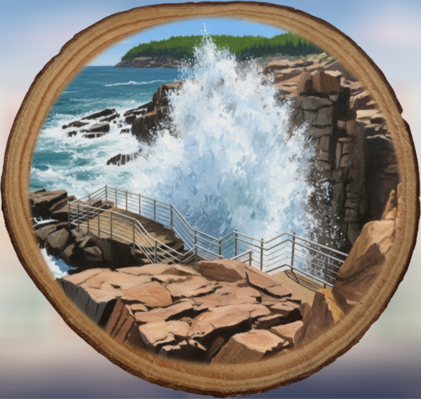 Thunder Hole Acadia National Park Woodsie Ornament
