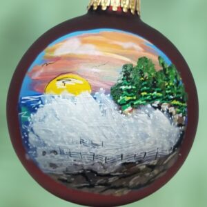 Thunderhole Sunset Handpainted Glass Ball Ornament