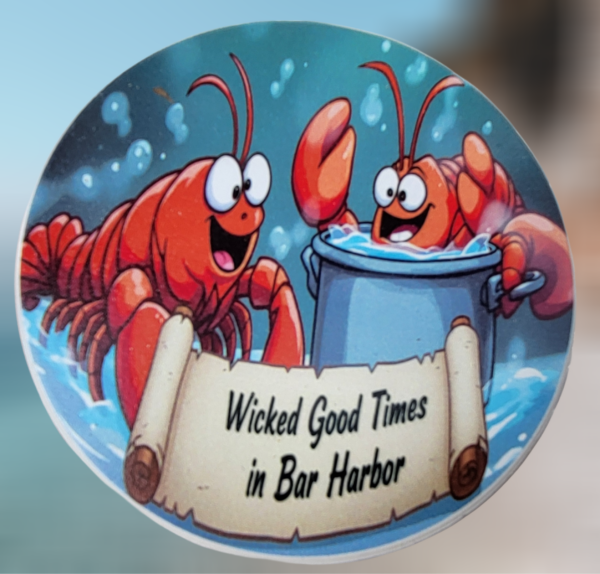 Wicked Good Time in Bar Harbor Lobster Funnies Boiling in a Pot Ceramic Ornament