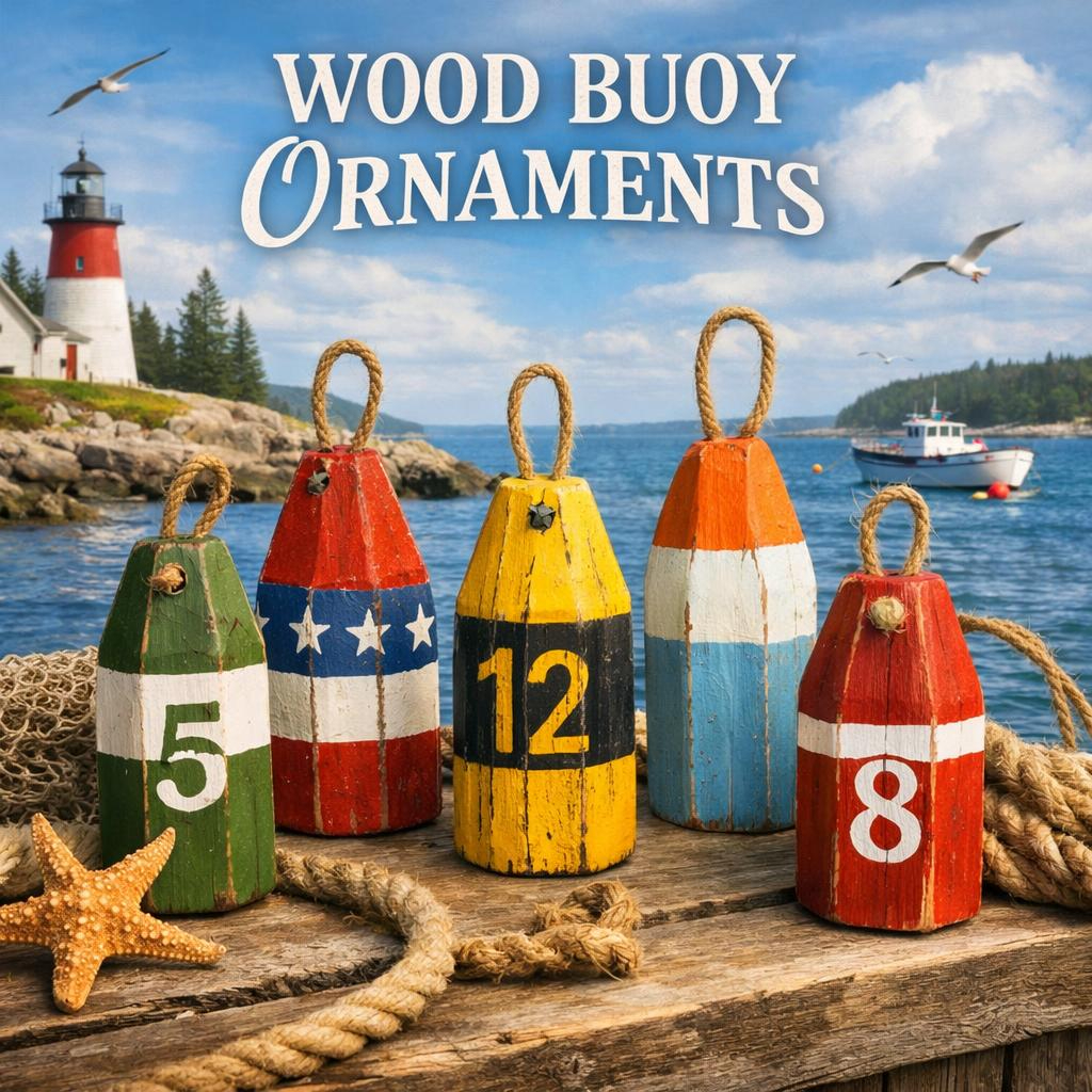 Wood Buoy Ornaments